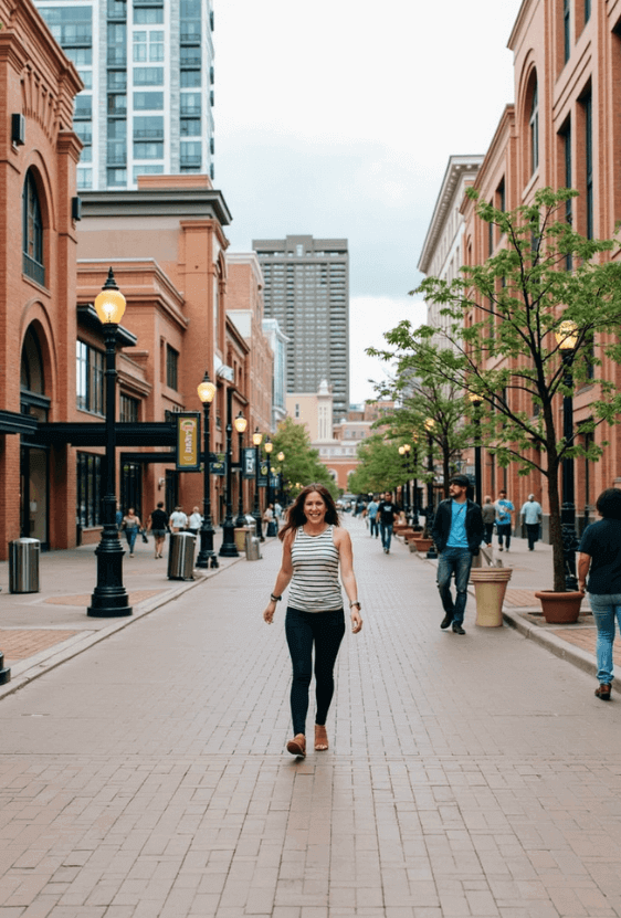 Woman walking in Colorado Springs City Center
